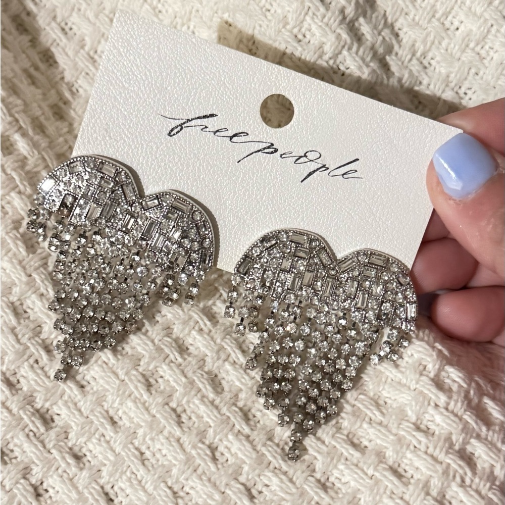 Free People Shimmering Silver Chandelier Earrings
